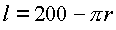 200-pi*r